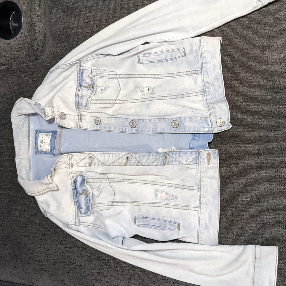 Mudd girls jean jacket size large light wash